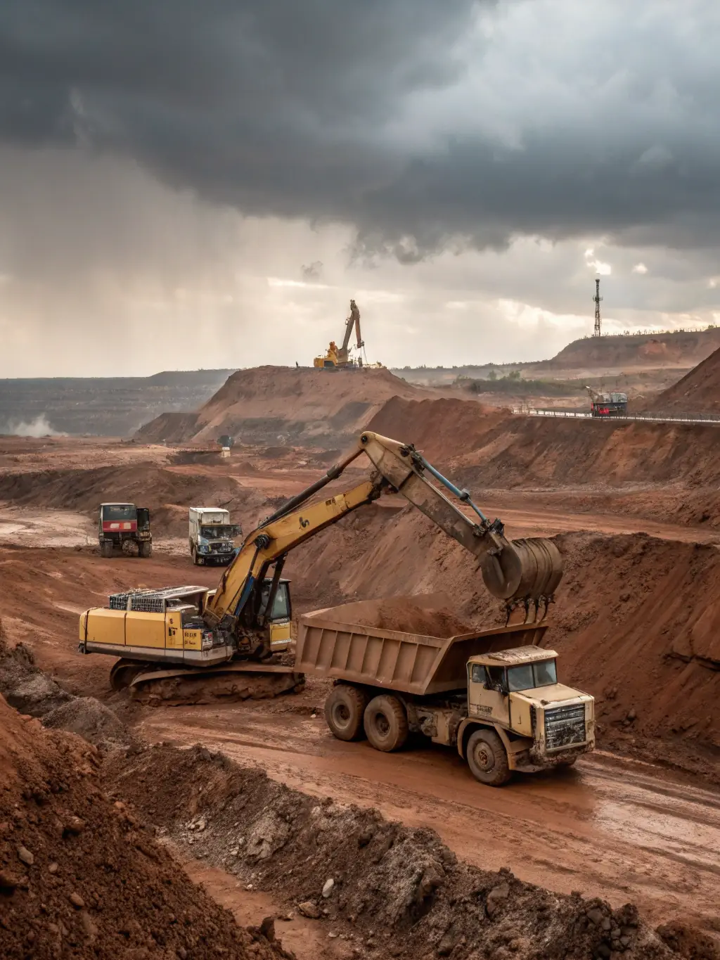 A detailed image showcasing a modern cobalt mine in the DRC, highlighting the scale and technological advancements in cobalt extraction.